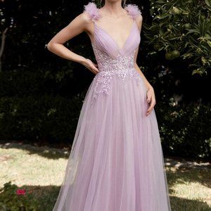 Cinderella Divine CD970 Lilac Tulle Embroidered A-Line Ballgown Dress Size 2